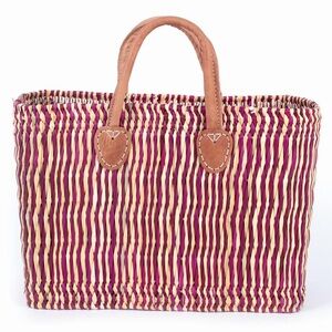 Purple and Tan Basket Weave Tote